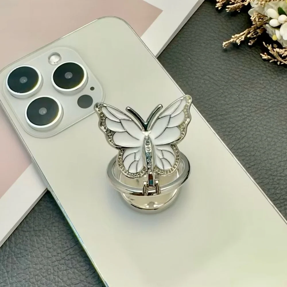 NWT 4-Pack Butterfly Phone Ring Holder Grip Stand Bling Rhinestone Kickstand Set